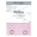 Firana MOLISA kolor różowy haftowany motyw boho przelotki srebrne woal 140x250 ameliahome - SCURT/AH/MOLISA/EYELETS/PINK/140X250