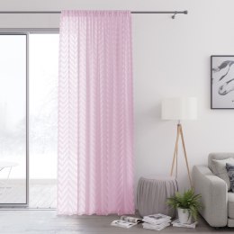 Firana MOLISA kolor różowy haftowany motyw boho taśma woal 140x270 ameliahome - SCURT/AH/MOLISA/PLEAT/PINK/140X270