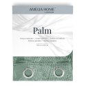 Firana PALM kolor zielony drukowany motyw roślinny przelotki przelotki srebrne woal 140x270 ameliahome - SCURT/AH/PALM/EYELETS/1