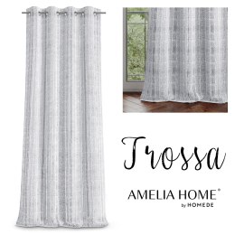 Firana TROSSA kolor szary przelotki przelotki srebrne plecionka 140x270 ameliahome - SCURT/AH/TROSSA/EYELETS/140X270