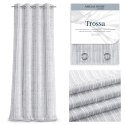 Firana TROSSA kolor szary przelotki przelotki srebrne plecionka 140x270 ameliahome - SCURT/AH/TROSSA/EYELETS/140X270