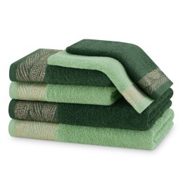 Ręcznik ALLIUM kolor butelkowa zieleń styl klasyczny 2*30x50+2*50x90+2*70x130 ameliahome - TOWEL/AH/ALLIUM/BGR+CE/SET2*30x50+2*5