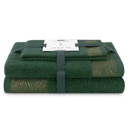 Ręcznik ALLIUM kolor butelkowa zieleń styl klasyczny 30x50+50x90+70x130 ameliahome - TOWEL/AH/ALLIUM/B.GR/SET30x50+50x90+70x130