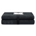 Ręcznik ALLIUM kolor czarny styl klasyczny 50x90+70x130 ameliahome - TOWEL/AH/ALLIUM/BLACK/SET50x90+70x130