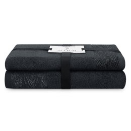 Ręcznik ALLIUM kolor czarny styl klasyczny 50x90+70x130 ameliahome - TOWEL/AH/ALLIUM/BLACK/SET50x90+70x130