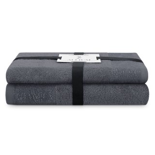 Ręcznik ALLIUM kolor grafitowy styl klasyczny 50x90+70x130 ameliahome - TOWEL/AH/ALLIUM/CHARC/SET50x90+70x130