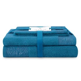 Ręcznik ALLIUM kolor niebieski styl klasyczny 30x50+50x90+70x130 ameliahome - TOWEL/AH/ALLIUM/MARIN/SET30x50+50x90+70x130