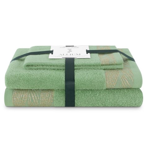 Ręcznik ALLIUM kolor zielony styl klasyczny 30x50+50x90+70x130 ameliahome - TOWEL/AH/ALLIUM/CELAD/SET30x50+50x90+70x130