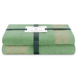 Ręcznik ALLIUM kolor zielony styl klasyczny 50x90+70x130 ameliahome - TOWEL/AH/ALLIUM/CELAD/SET50x90+70x130