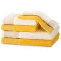 Ręcznik ALLIUM kolor żółty styl klasyczny 2*30x50+2*50x90+2*70x130 ameliahome - TOWEL/AH/ALLIUM/MUS+CR/SET2*30x50+2*50x90+2*70x1