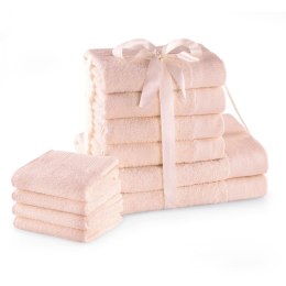 Ręcznik AMARI - AMELIAHOME kolor pudrowy róż styl klasyczny 2*70x140+4*50x100+4*30x50 AmeliaHome - TOWEL/AH/AMARI/PINK/SET2*70x1