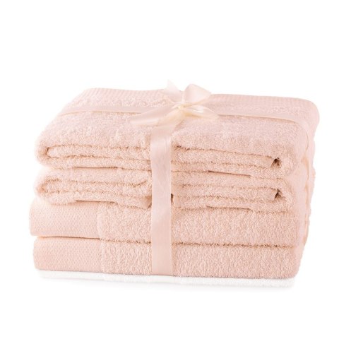 Ręcznik AMARI - AMELIAHOME kolor pudrowy róż styl klasyczny 2*70x140+4*50x100 AmeliaHome - TOWEL/AH/AMARI/PINK/SET2*70x140+4*50x