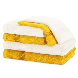 Ręcznik AVIUM kolor żółty styl klasyczny 2*30x50+2*50x90+2*70x130 ameliahome - TOWEL/AH/AVIUM/MUS+CR/SET2*30x50+2*50x90+2*70x130