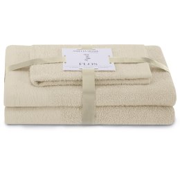 Ręcznik FLOS kolor beżowy styl klasyczny 30x50+50x90+70x130 ameliahome - TOWEL/AH/FLOS/BEIGE/SET30x50+50x90+70x130