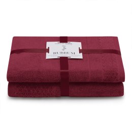Ręcznik RUBRUM kolor bordowy styl klasyczny 50x90+70x130 ameliahome - TOWEL/AH/RUBRUM/D.RED/SET50x90+70x130