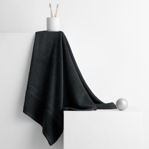Ręcznik RUBRUM kolor czarny styl klasyczny 50x90 ameliahome - TOWEL/AH/RUBRUM/BLACK/50x90