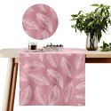 Obrus CALM kolor różowy drukowany motyw roślinny styl klasyczny 40x140 ameliahome - TCLOTH/AH/VELVET/CALM/ROSE/40X140