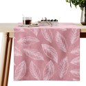 Obrus CALM kolor różowy drukowany motyw roślinny styl klasyczny 40x140 ameliahome - TCLOTH/AH/VELVET/CALM/ROSE/40X140