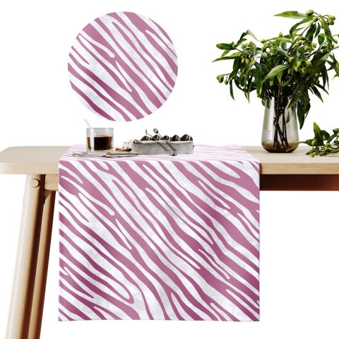 Obrus FUN kolor biały drukowany motyw zwierzęcy 40x140 ameliahome - TCLOTH/AH/VELVET/FUN/WHI+MAU/40X140