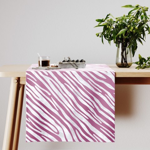 Obrus FUN kolor biały drukowany motyw zwierzęcy 40x140 ameliahome - TCLOTH/AH/VELVET/FUN/WHI+MAU/40X140