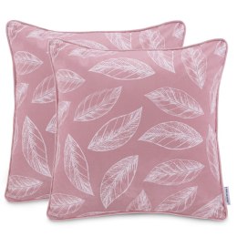 Poszewka dekoracyjna CALM kolor różowy drukowany motyw roślinny styl klasyczny velvet 45x45 ameliahome - CUS/AH/VELVET/CALM/ROSE