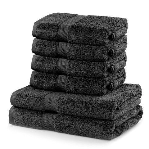 Ręcznik MARINA kolor grafitowy styl klasyczny 2*70x140+4*50x100 DecoKing - TOWEL/MARINA/CHARCOAL/SET2*70x140+4*50x100