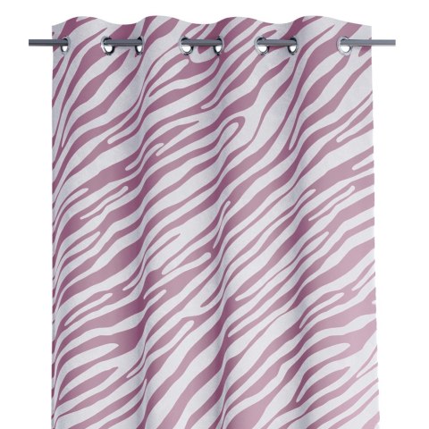 Zasłona FUN kolor różowy    srebrne przelotki metalowe srebrne velvet 140x250 AmeliaHome 
