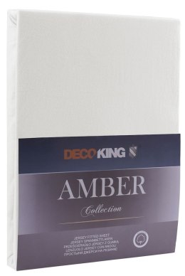 Prześcieradło AMBER kolor biały jersey 100-120x200 decoking - FITTED/AMBER/PEARLOYSTER/100-120x200+30