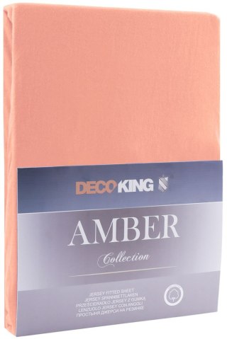Prześcieradło AMBER kolor koralowy jersey 200-220x200x30