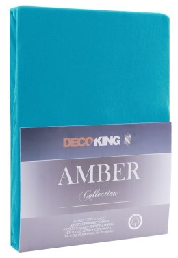 Prześcieradło AMBER kolor niebieski jersey 140-160x200x30