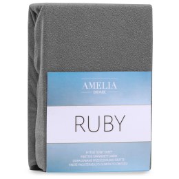 Prześcieradło RUBY frotte 80-90x200 ameliahome - FITTEDFRO/AH/RUBY/CHARCOAL72/80-90x200+30