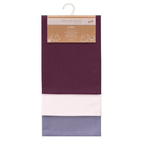 Ręcznik kuchenny LETTY kolor różowy gładki motyw klasyczny styl klasyczny 50x70 ameliahome - KIT/AH/LETTY/PLAIN/PROVENCE/3PACK/5