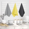 Ręcznik kuchenny LETTY kolor szary gładki motyw klasyczny styl klasyczny 50x70 ameliahome - KIT/AH/LETTY/PLAIN/GREYS&YELLOW/3PAC