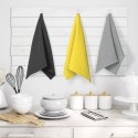 Ręcznik kuchenny LETTY kolor szary gładki motyw klasyczny styl klasyczny 50x70 ameliahome - KIT/AH/LETTY/PLAIN/GREYS&YELLOW/9PAC