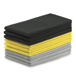 Zestaw bawełnianych ręczników kuchennych 9 szt. 50x70 cm Struktura wafla Grafitowy - żółty SABRIE - KIT/AH/LETTY/WAFFLE/GREYS&YE