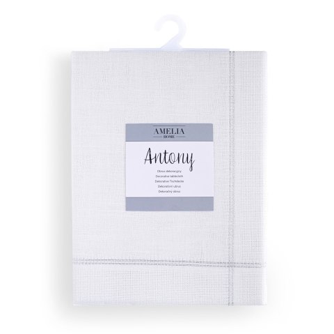 Obrus ANTONY kolor biały gładki motyw klasyczny 130x160 ameliahome - TCLOTH/AH/ANTONY/WHITE/130X160