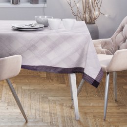 Obrus MILLUZA kolor kremowy metalizowany motyw klasyczny 130x160 ameliahome - TCLOTH/AH/MILLUZA/PURPLE/130X160