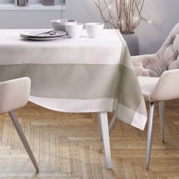 Obrus SEVRAN kolor beżowy gładki motyw klasyczny 110x160 ameliahome - TCLOTH/AH/SEVRAN/BEIGE+WHITE/110X160