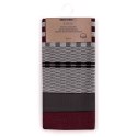 Ręcznik kuchenny LOUIE kolor bordowy gładki motyw klasyczny 50x70 decoking - KIT/LOUIE/BURGUNDY&BLACK/3PACK/50x70