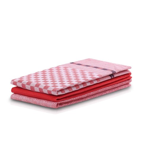 Ręcznik kuchenny LOUIE kolor czerwony gładki motyw klasyczny 50x70 decoking - KIT/LOUIE/RED/3PACK/50x70