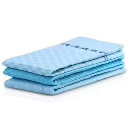 Ręcznik kuchenny LOUIE kolor niebieski gładki motyw klasyczny 50x70 decoking - KIT/LOUIE/TURQUISE/3PACK/50x70