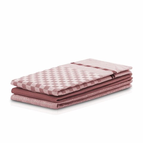 Ręcznik kuchenny LOUIE kolor pudrowy róż gładki motyw klasyczny 50x70 decoking - KIT/LOUIE/ROSE/3PACK/50x70