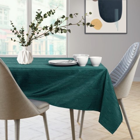 Obrus VESTA kolor butelkowa zieleń tłoczony motyw nowoczesny 110x160 ameliahome - TCLOTH/AH/VESTA/MARKET/HMD/BOTTLEGREEN/110x160