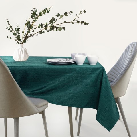 Obrus VESTA kolor butelkowa zieleń tłoczony motyw nowoczesny 110x160 ameliahome - TCLOTH/AH/VESTA/MARKET/HMD/BOTTLEGREEN/110x160