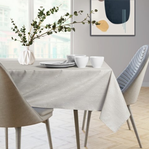 Obrus VESTA kolor kremowy tłoczony motyw nowoczesny 140x200 ameliahome - TCLOTH/AH/VESTA/MARKET/HMD/CREAM/140X200