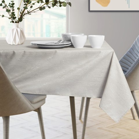 Obrus VESTA kolor kremowy tłoczony motyw nowoczesny 30x140 ameliahome - TCLOTH/AH/VESTA/MARKET/HMD/CREAM/30x140