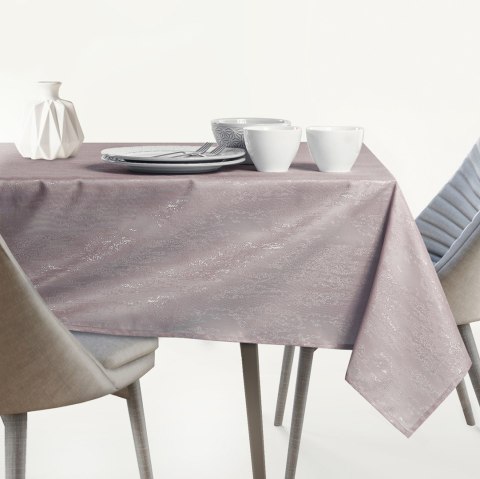 Obrus VESTA kolor pudrowy róż tłoczony motyw nowoczesny 140x260 ameliahome - TCLOTH/AH/VESTA/MARKET/HMD/POWDERPINK/140X260