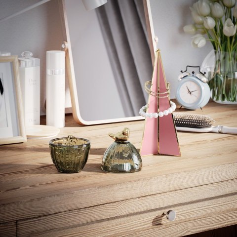 Organizer na biżuterię, kosmetyki FIR ameliahome - JEWELRYSTAND/AH/FIR/POWDERPINK/10X25