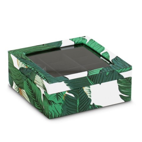 Organizer na biżuterię, kosmetyki GLASEN styl nowoczesny stojący ameliahome - JEWELRYBOX/AH/GLASEN/LEAVES/18X7