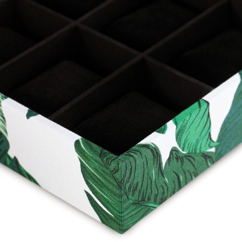 Organizer na biżuterię, kosmetyki GLASEN styl nowoczesny stojący ameliahome - JEWELRYBOX/AH/GLASEN/LEAVES/18X7